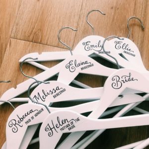 Bridal party bridesmaid bespoke gift coat hanger