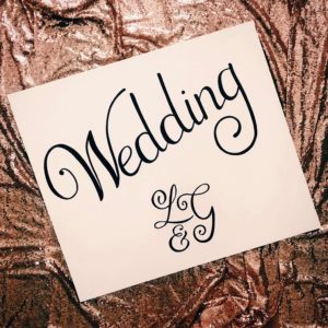 Custom bespoke monogram wedding sign with couples initials
