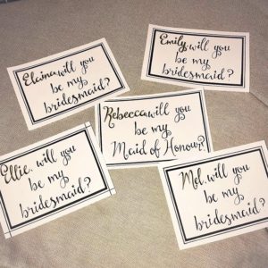 Bridesmaid bridal party proposal request calligraphy