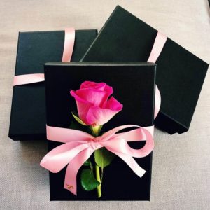 Personalised initial ribbon gift box for bridesmaid maid of honour bridal party