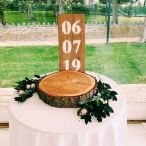 Large wooden wedding date custom typography sign