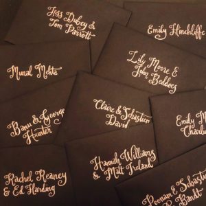 Hand written envelope calligraphy for wedding invitations and save the date